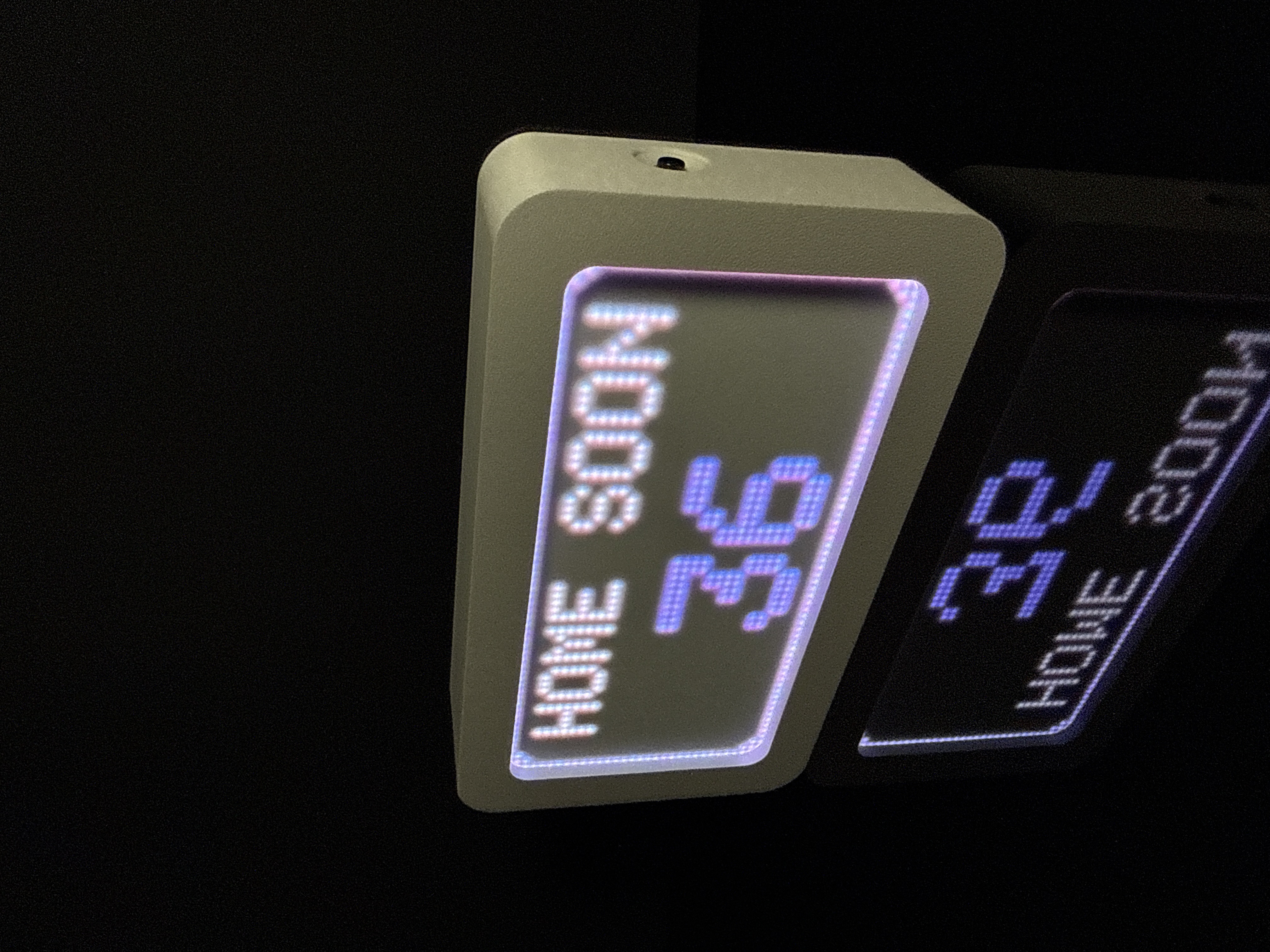 LumaGlow display glowing on a dark surface